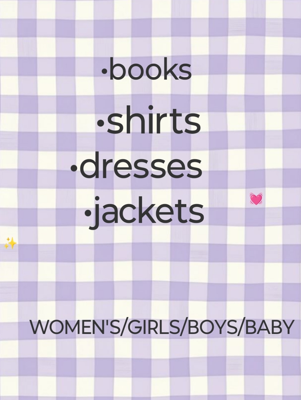 Gingham Background Graphic with Text - Purple & White